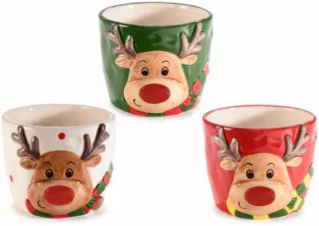 Set 6 ghivece ceramica Craciun 12x9.5 cm 