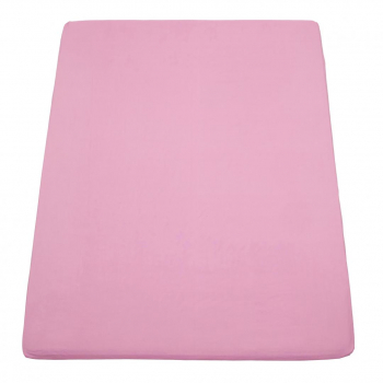 Cearceaf de pat cu elastic dimensiune 90 x 200 cm bumbac 100 Roz 