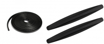 Set protectie caroserie auto Rola cheder neagra cu insertie metalica 5 metri si protectie bara auto carbon premium Nabi Market 