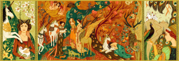 Puzzle Djeco Gradina cu unicorni 