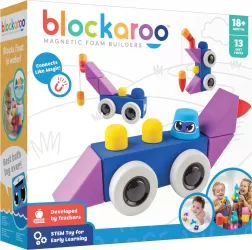 Set cuburi din spuma cu magnet Blockaroo Automobil 13 piese 