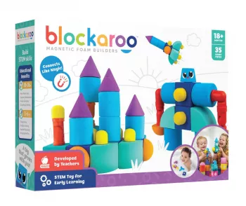Set cuburi din spuma cu magnet Blockaroo Castel 35 piese 