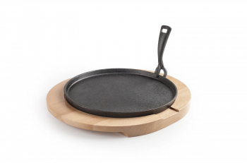 Set servire tapas Ibili-Accesorios fonta/lemn 26x4 cm negru/maro 