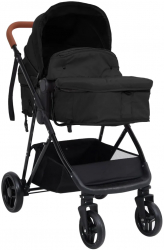 vidaXL Carucior pentru copii 3-in-1 antracit si negru otel