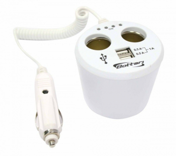 Priza dubla Power station cu 2 porturi USB 1Amp Bottari 