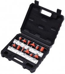 Set de 12 freze cu carbura pentru lemn - H37 Industrial Harden 