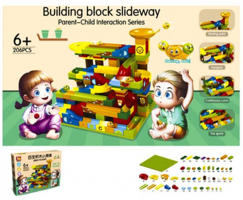 Cuburi constructii tobogan 206 piese 