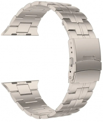 Curea Titan MTP Titanium Band compatibila Apple Watch 1/2/3/4/5/6/SE Model Super Usor Split Link 38 mm Silver 