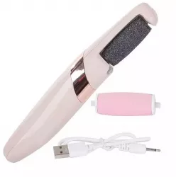 Pila Electrica SIKS Curatare Calcaie Talpi Si Unghii Lumina Led Rezistenta la apa Incarcare Usb Cap Rotativ 360 Grade 2 Role Abraziva/ 