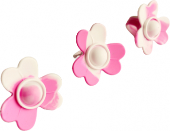 Set de 3 inele din silicon Pop It Now and Flip It Roz/Alb +3 ani 