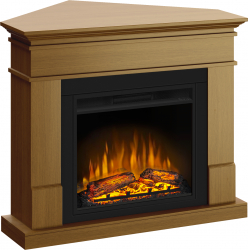Semineu ECOFLAME - Lisabona colt stejar SLIM LINE flacara 3D de 23 inci sistem incalzire 