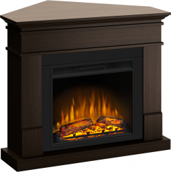 Semineu ECOFLAME - Lisabona colt wenge SLIM LINE flacara 3D de 23 inci sistem incalzire 