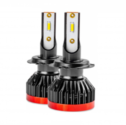 Set 2 buc bec Led H7 aluminiu 6000K 3100lm cu ventilator activ 