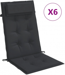 vidaXL Perne de scaun cu spatar inalt 6 buc negru tesatura Oxford 