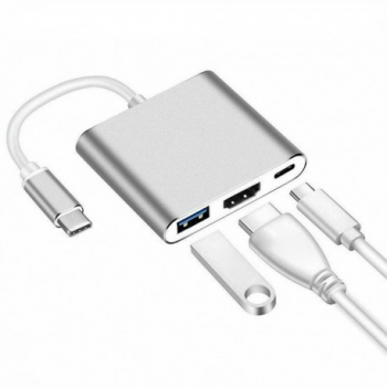 Adaptor multifunctional 3 in 1 USB-C la HDMI Techstar® ZFZ3IN1 HDMI 4K 1 x USB 3.0 PD Port Compatibil HD 