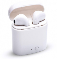 Casti Wireless I7 microfon incorporat Alb 