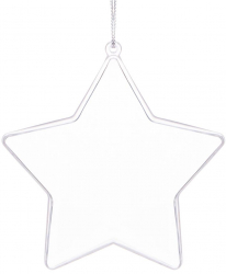Decoratiune tip stea acrilica 12 cm transparent 