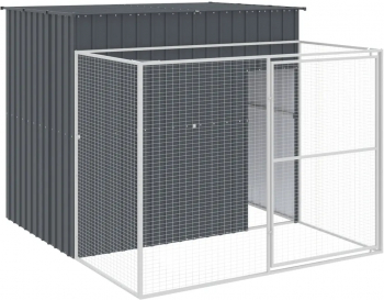 vidaXL Cusca de caine cu tarc antracit 214x253x181 cm otel galvanizat 