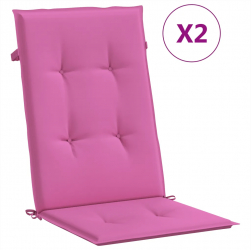 vidaXL Perne scaun cu spatar inalt 2 buc. roz 120x50x3 cm textil 