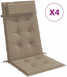 vidaXL Perne scaun cu spatar inalt 4 buc gri taupe tesatura Oxford 