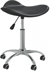 vidaXL Scaune de bucatarie pivotante 6 buc. negru piele ecologica 