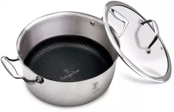 Cratita cu capac 6.1 Litri otel inoxidabil Berlinger Haus 28 cm Silver Eternal Collection BH 7446 