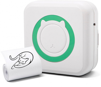 Mini imprimanta JustPrint portabila multifunctionala usor de utilizat termica conectare prin bluetooth alb/verde Doty