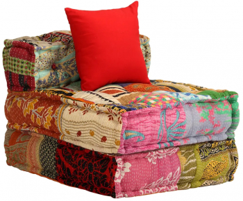 vidaXL Canapea puf modulara cu 3 locuri petice material textil 