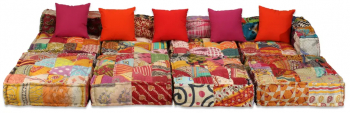 vidaXL Canapea puf modulara cu 4 locuri petice material textil 