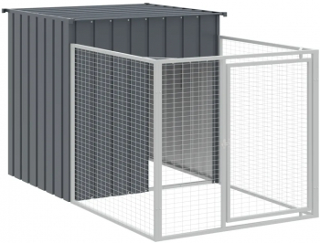 vidaXL Cusca caine cu tarc antracit 110x201x110 cm otel galvanizat 