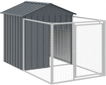 vidaXL Cusca caine cu tarc antracit 117x201x123 cm otel galvanizat