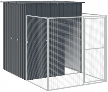 vidaXL Cusca caine cu tarc antracit 165x251x181 cm otel galvanizat 