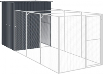 vidaXL Cusca caine cu tarc antracit 165x455x181 cm otel galvanizat 