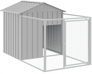 vidaXL Cusca de caine and tarc gri deschis 117x201x123cm otel galvanizat