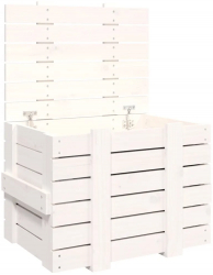 vidaXL Cutie de depozitare alb 58x40 5x42 cm lemn masiv de pin 