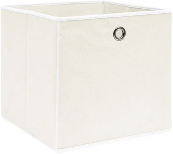 vidaXL Cutii depozitare 10 buc. alb 32x32x32 cm textil 