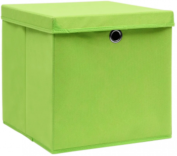 vidaXL Cutii depozitare cu capace 10 buc. verde 32x32x32 cm textil 
