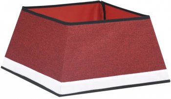 vidaXL Fusta brad de Craciun rosu si alb 48x48x25 cm 