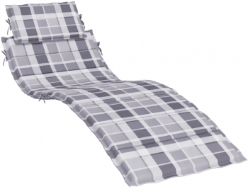 vidaXL Perna de sezlong gri carouri 186x58x3 cm textil oxford 