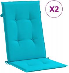 vidaXL Perne de scaun spatar inalt 2 buc. turcoaz textil 