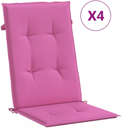 vidaXL Perne de scaun spatar inalt 4 buc. roz textil 