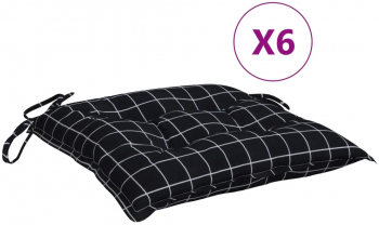 vidaXL Perne scaun 6 buc. negru 40x40x7 cm textil model patratele 