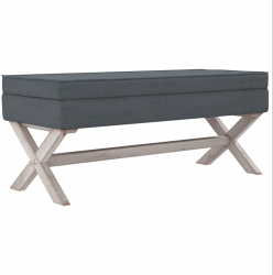 vidaXL Taburet de depozitare gri inchis 110x45x49 cm catifea 