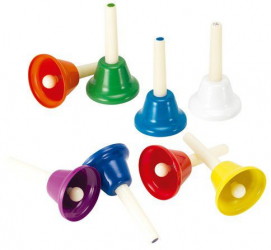 Clopotei metalici 8 note in culori diferite fiecare clopotel emite un sunet. 