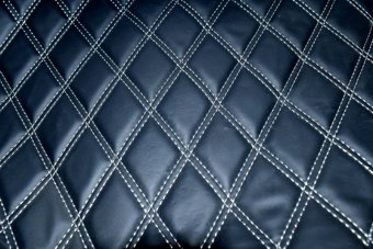 Material piele eco interior tapiterie auto romb Negru cusatura Gri 