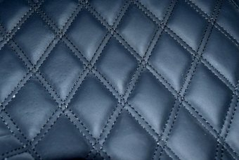 Material piele eco interior tapiterie auto romb Negru cusatura Neagra 