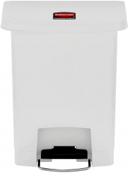 Rubbermaid Cos de gunoi step-on and bdquo Slim Jim and rdquo 30 L alb 
