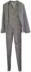 Costum elegant din 4 piese pentru baieti LA Kids 1766M Maro