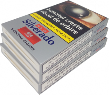 Set Tigari de foi Silverado Red 142 50G 3 cutii cu 5 Buc /cutie 15 tigari de foi cu umplutura de tutun firicel