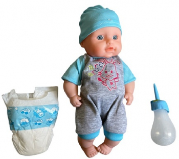 Papusa bebelus cu sunete si 2 accesorii inaltime 26 cm 